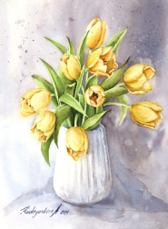 Anna Kudriashova: Bouquet of Yellow Tulips