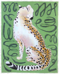 Kellie Newsome: Sitting Cheetah In Green