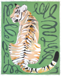 Kellie Newsome: Sitting Tiger In Green